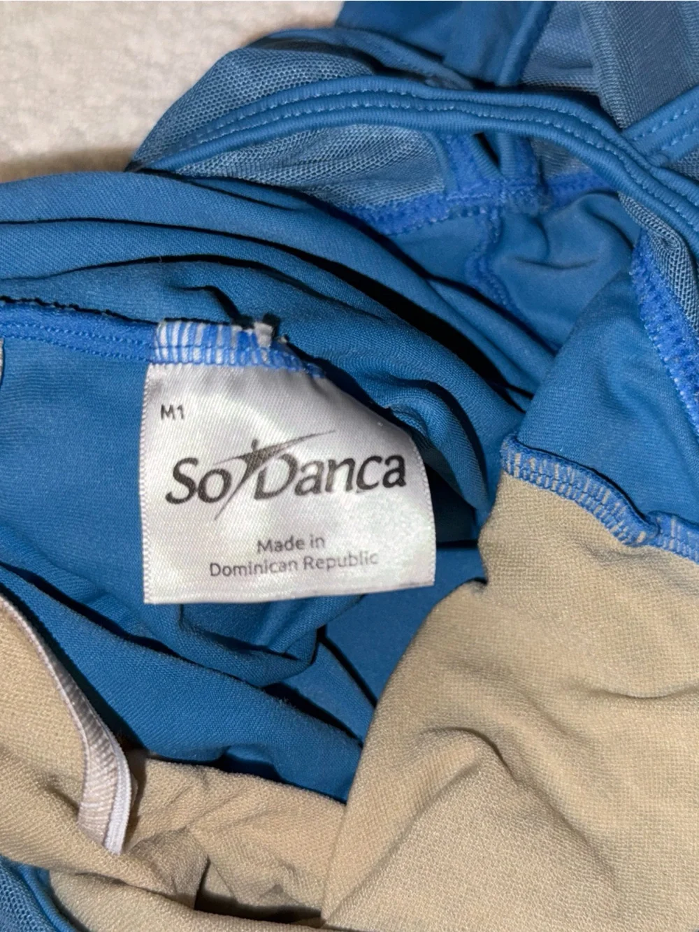 So Danca Blue Mesh-Back Dance‎ Leotard Size child large/x-large